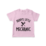 Daddy's Little Mechanic TShirt | Custom Baby TShirt for Daddy's Helper - BABY PINK - 0-5 Months Old (Chest 17")