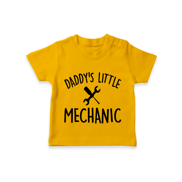 Daddy's Little Mechanic TShirt | Custom Baby TShirt for Daddy's Helper - CHROME YELLOW - 0-5 Months Old (Chest 17")