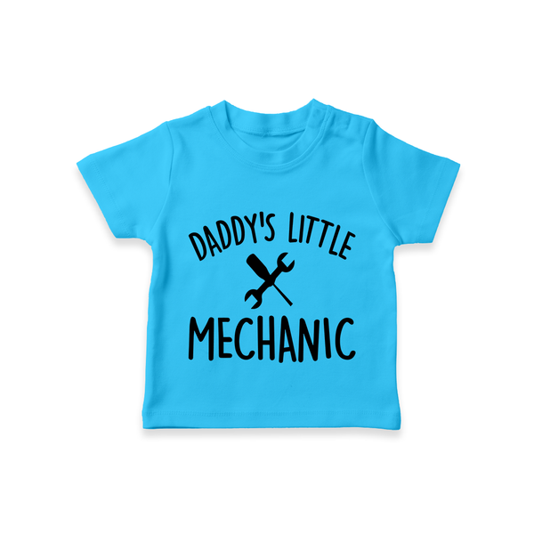 Daddy's Little Mechanic TShirt | Custom Baby TShirt for Daddy's Helper - SKY BLUE - 0-5 Months Old (Chest 17")