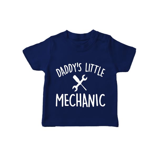 Daddy's Little Mechanic TShirt | Custom Baby TShirt for Daddy's Helper - NAVY BLUE - 0-5 Months Old (Chest 17")