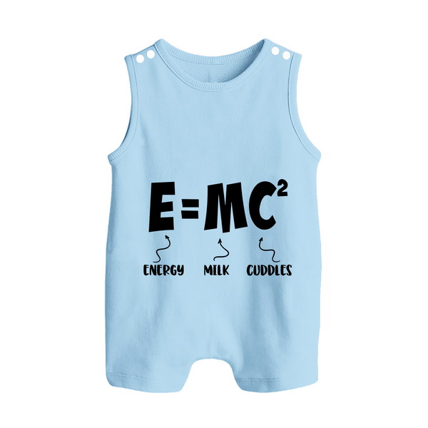 E=MC^2 Romper Suit | Personalized Baby Romper Suit for the Little Genius - BABY BLUE - 0 - 5 Months Old (Chest 18")