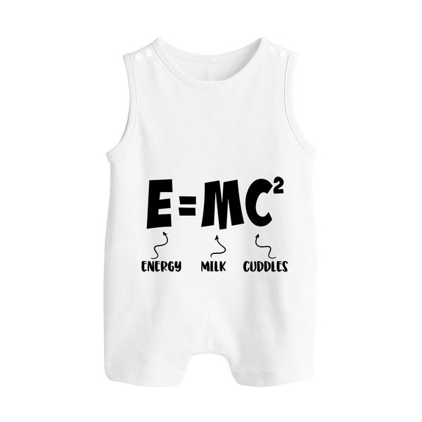 E=MC^2 Romper Suit | Personalized Baby Romper Suit for the Little Genius - WHITE - 0 - 5 Months Old (Chest 18")