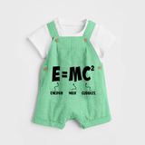 E=MC^2 Dungaree | Personalized Baby Dungaree for the Little Genius - GREEN - 0 - 5 Months Old (Chest 18")
