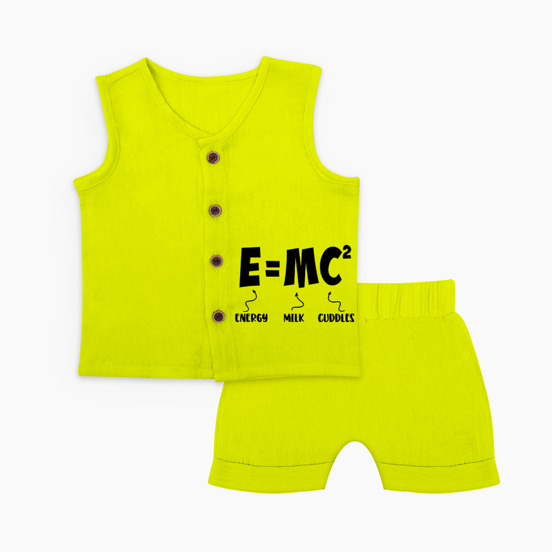 E=MC^2 Jabla Set | Personalized Baby Jabla Set for the Little Genius - LIME GREEN - 0 - 3 Months Old (Chest 9.8")