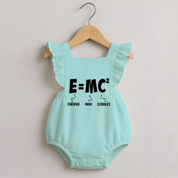 E=MC^2 Romper Frock | Personalized Baby Romper Frock for the Little Genius - MINT GREEN - 0 - 3 Months Old (Chest 19")