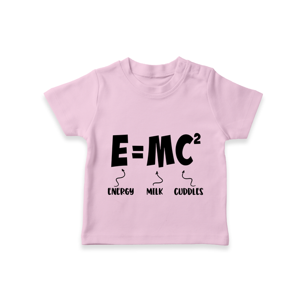 E=MC^2 TShirt | Personalized Baby TShirt for the Little Genius - BABY PINK - 0-5 Months Old (Chest 17")