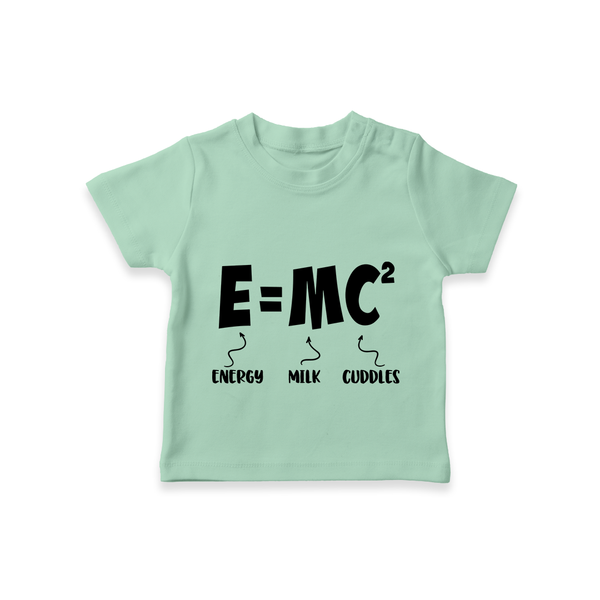 E=MC^2 TShirt | Personalized Baby TShirt for the Little Genius - MINT GREEN - 0-5 Months Old (Chest 17")