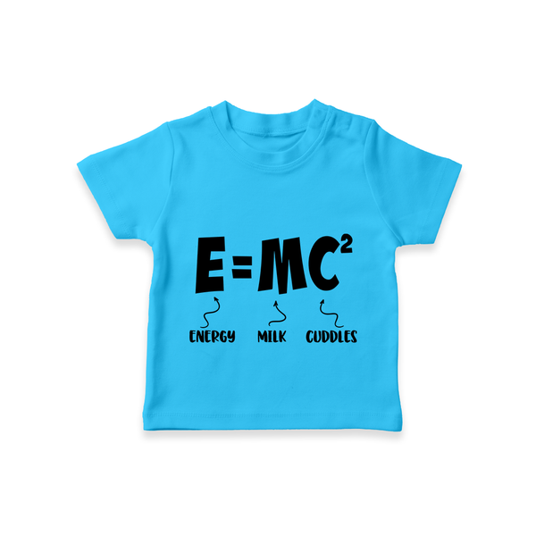 E=MC^2 TShirt | Personalized Baby TShirt for the Little Genius - SKY BLUE - 0-5 Months Old (Chest 17")