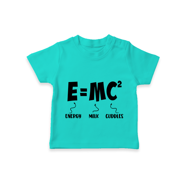 E=MC^2 TShirt | Personalized Baby TShirt for the Little Genius - TEAL - 0-5 Months Old (Chest 17")
