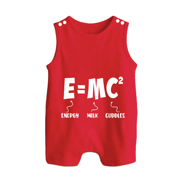 E=MC^2 Romper Suit | Personalized Baby Romper Suit for the Little Genius - RED - 0 - 5 Months Old (Chest 18")