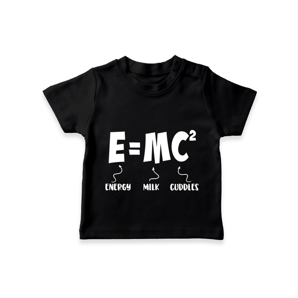 E=MC^2 TShirt | Personalized Baby TShirt for the Little Genius - BLACK - 0-5 Months Old (Chest 17")
