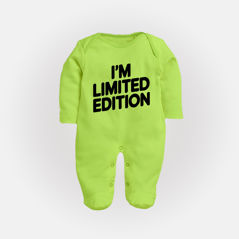I'm Limited Edition Sleep Suit | Custom Baby Sleep Suit for Your Unique Little One - LIME GREEN - New Born (Chest 7.5")