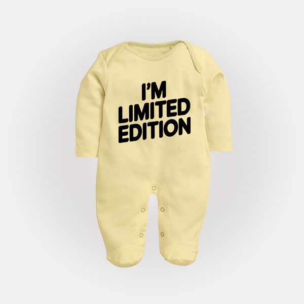 I'm Limited Edition Sleep Suit | Custom Baby Sleep Suit for Your Unique Little One - PASTEL YELLOW - New Born (Chest 7.5")