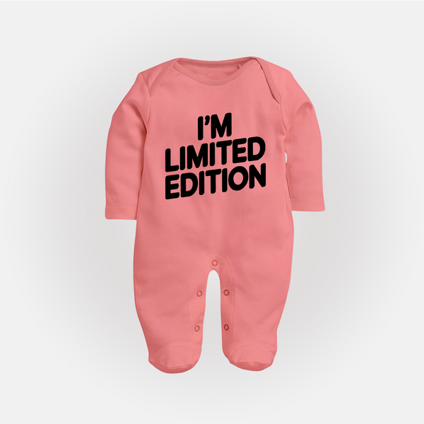 I'm Limited Edition Sleep Suit | Custom Baby Sleep Suit for Your Unique Little One - PEACH - New Born (Chest 7.5")