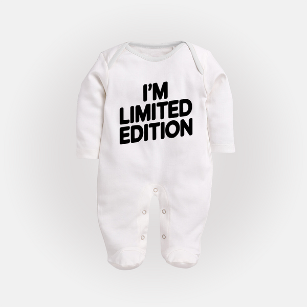 I'm Limited Edition Sleep Suit | Custom Baby Sleep Suit for Your Unique Little One - WHITE - New Born (Chest 7.5")