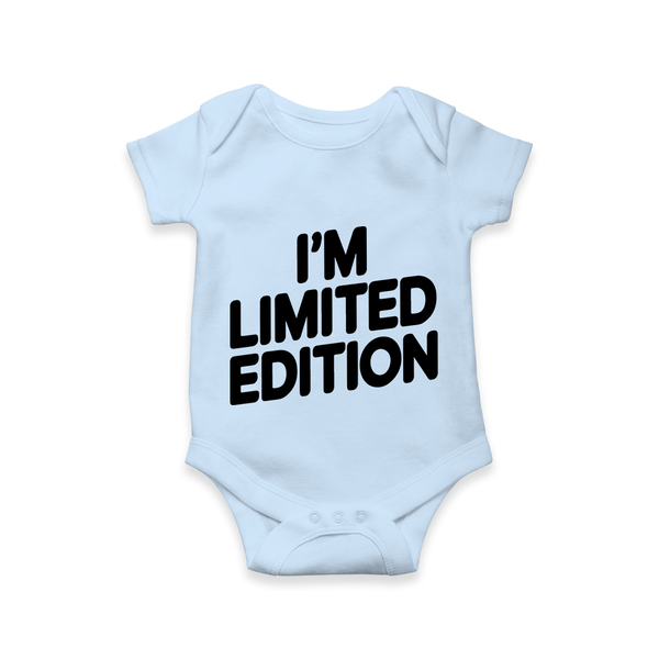 I’m Limited Edition Romper | Custom Baby Romper for Your Unique Little One - BABY BLUE - New Born (Chest 14")