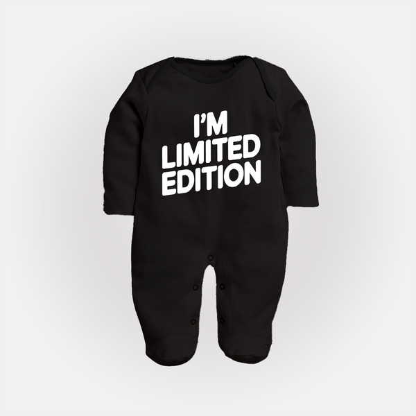 I'm Limited Edition Sleep Suit | Custom Baby Sleep Suit for Your Unique Little One - BLACK - New Born (Chest 7.5")