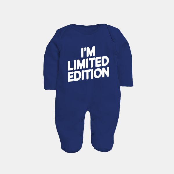 I'm Limited Edition Sleep Suit | Custom Baby Sleep Suit for Your Unique Little One - NAVY BLUE - New Born (Chest 7.5")