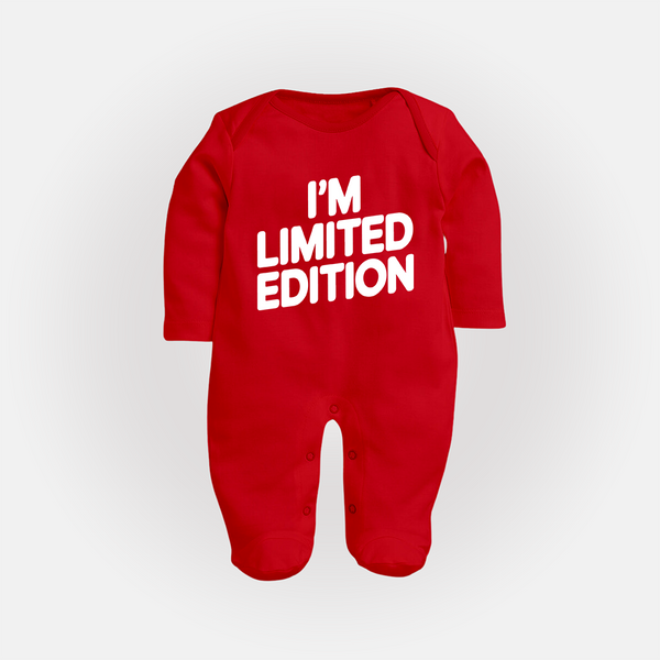 I'm Limited Edition Sleep Suit | Custom Baby Sleep Suit for Your Unique Little One - RED - New Born (Chest 7.5")