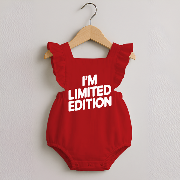 I'm Limited Edition Romper Frock | Custom Baby Romper Frock for Your Unique Little One - RED - 0 - 3 Months Old (Chest 19")