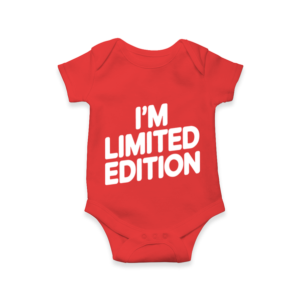 I’m Limited Edition Romper | Custom Baby Romper for Your Unique Little One - RED - New Born (Chest 14")