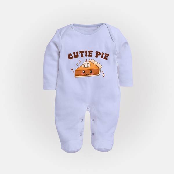 Cutie Pie Sleep Suit | Personalized Baby Sleep Suit for Your Little Cutie - BABY BLUE - New Born (Chest 7.5")