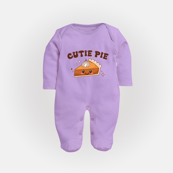 Cutie Pie Sleep Suit | Personalized Baby Sleep Suit for Your Little Cutie - LILAC - New Born (Chest 7.5")