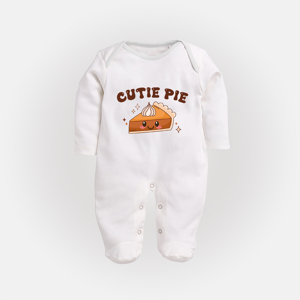 Cutie Pie Sleep Suit | Personalized Baby Sleep Suit for Your Little Cutie - WHITE - New Born (Chest 7.5")