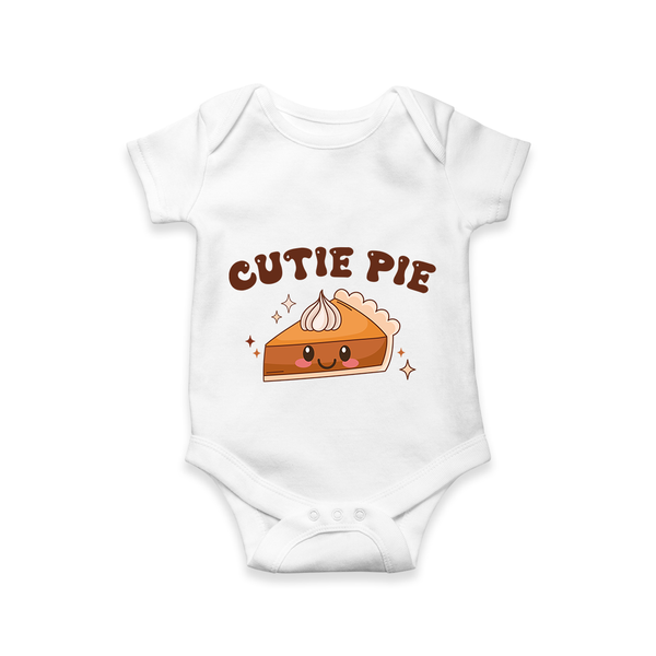 Cutie Pie Romper | Personalized Baby Romper for Your Little Cutie - WHITE - New Born (Chest 14")