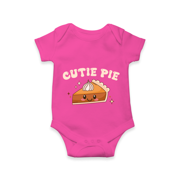 Cutie Pie Romper | Personalized Baby Romper for Your Little Cutie - HOT PINK - New Born (Chest 14")