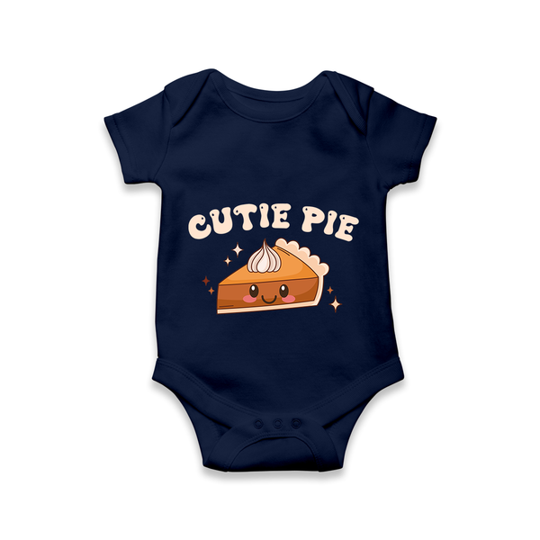 Cutie Pie Romper | Personalized Baby Romper for Your Little Cutie - NAVY BLUE - New Born (Chest 14")