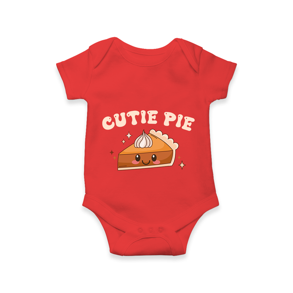 Cutie Pie Romper | Personalized Baby Romper for Your Little Cutie - RED - New Born (Chest 14")