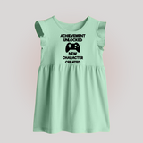 Achievement Unlocked New Character Created Baby Frock | Custom BabyFrock for Milestones - MINT GREEN - 0 - 3 Months Old (Chest 17")