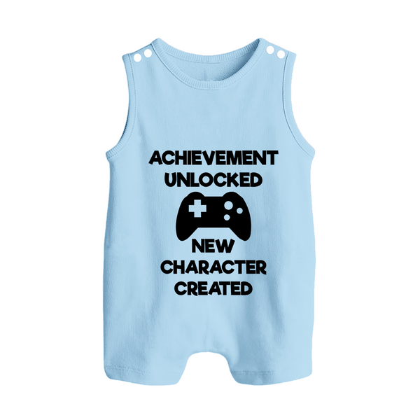 Achievement Unlocked New Character Created Romper Suit | Custom Baby Romper Suit for Milestones - BABY BLUE - 0 - 5 Months Old (Chest 18")