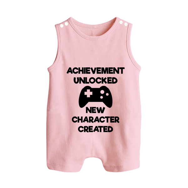 Achievement Unlocked New Character Created Romper Suit | Custom Baby Romper Suit for Milestones - BABY PINK - 0 - 5 Months Old (Chest 18")