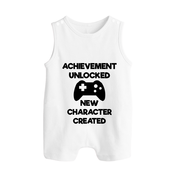 Achievement Unlocked New Character Created Romper Suit | Custom Baby Romper Suit for Milestones - WHITE - 0 - 5 Months Old (Chest 18")