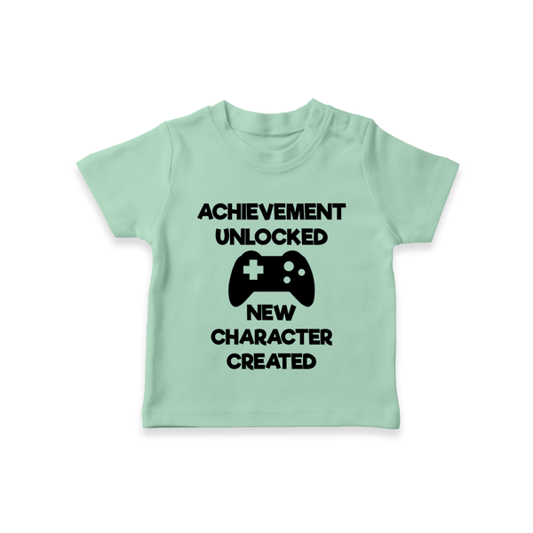 Achievement Unlocked New Character Created TShirt | Custom Baby TShirt for Milestones - MINT GREEN - 0-5 Months Old (Chest 17")