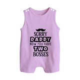 Sorry Daddy Now You Have Two Bosses Romper Suit | Personalized Baby Romper Suit for Daddy's Little Boss - LILAC - 0 - 5 Months Old (Chest 18")