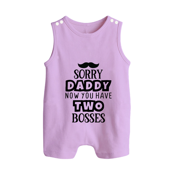 Sorry Daddy Now You Have Two Bosses Romper Suit | Personalized Baby Romper Suit for Daddy's Little Boss - LILAC - 0 - 5 Months Old (Chest 18")