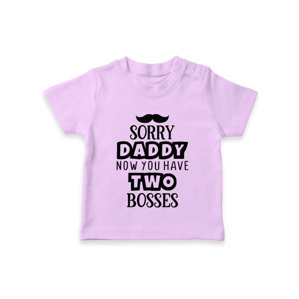 Sorry Daddy Now You Have Two Bosses TShirt | Personalized Baby TShirt for Daddy's Little Boss - LILAC - 0-5 Months Old (Chest 17")