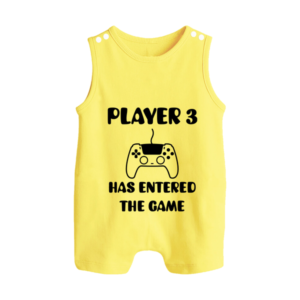 Player 3 Has Entered the Game Romper Suit | Custom Baby Romper Suit for the New Player - PASTEL YELLOW - 0 - 5 Months Old (Chest 18")