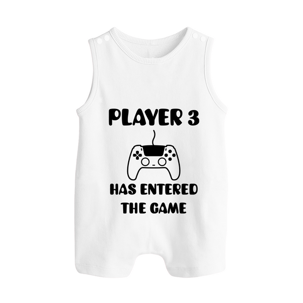 Player 3 Has Entered the Game Romper Suit | Custom Baby Romper Suit for the New Player - WHITE - 0 - 5 Months Old (Chest 18")