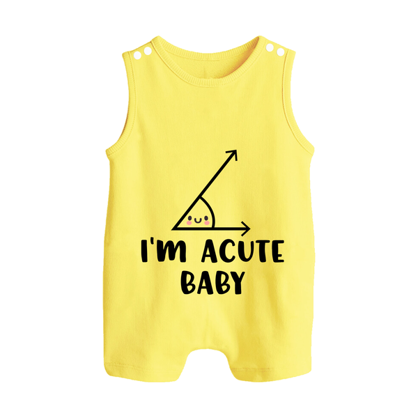 I'm Acute Baby Romper Suit | Personalized Baby Romper Suit for Little Cutie - PASTEL YELLOW - 0 - 5 Months Old (Chest 18")