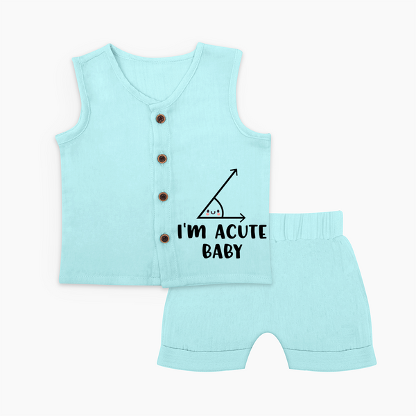 I'm Acute Baby Jabla Set | Personalized Baby Jabla Set for Little Cutie - BABY BLUE - 0 - 3 Months Old (Chest 9.8")