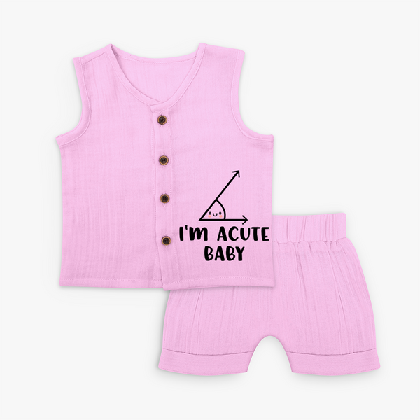 I'm Acute Baby Jabla Set | Personalized Baby Jabla Set for Little Cutie - BABY PINK - 0 - 3 Months Old (Chest 9.8")