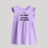 50% Mommy 50% Daddy 100% Perfect Baby Frock | Custom BabyFrock for the Perfect Mix - LILAC - 0 - 3 Months Old (Chest 17")