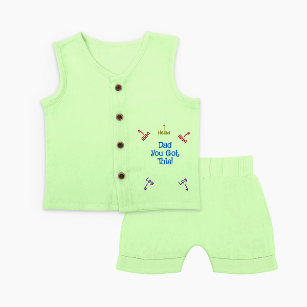 Dad You Got This Jabla Set | Personalized Baby Jabla Set for Daddy's Little Helper - PASTEL GREEN - 0 - 3 Months Old (Chest 9.8")