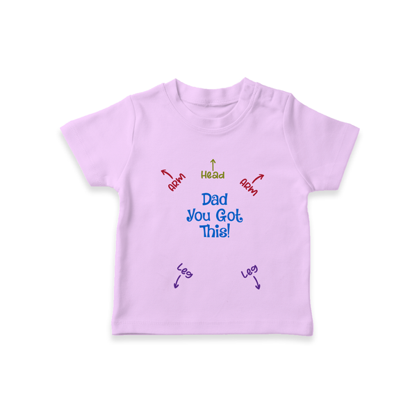 Dad You Got This TShirt | Personalized Baby TShirt for Daddy's Little Helper - LILAC - 0-5 Months Old (Chest 17")