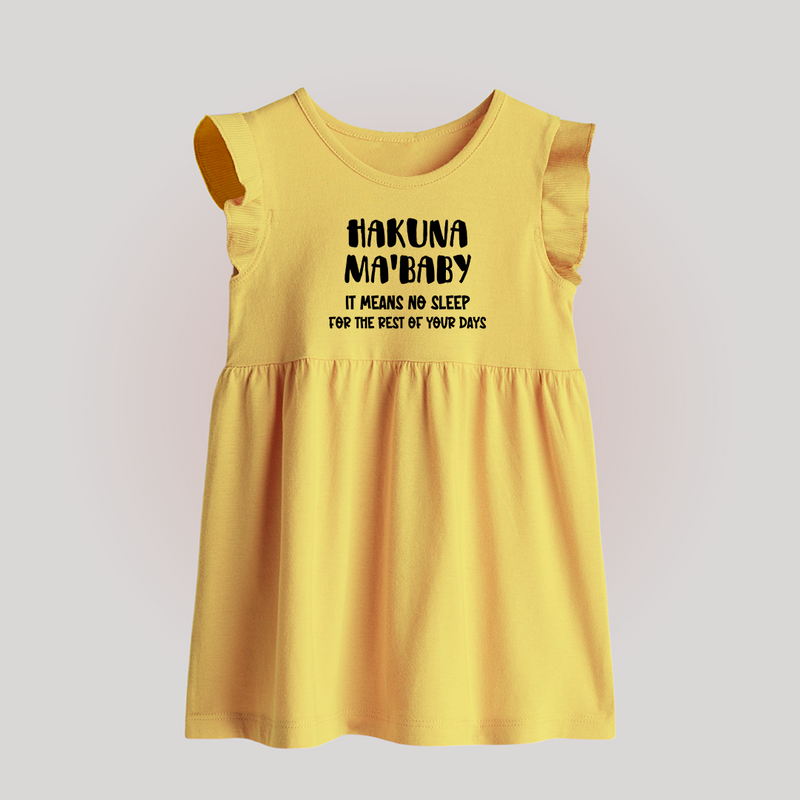 Hakuna Ma'BabyFrock | Custom BabyFrock for a Worry-Free Little One - PASTEL YELLOW - 0 - 3 Months Old (Chest 17")