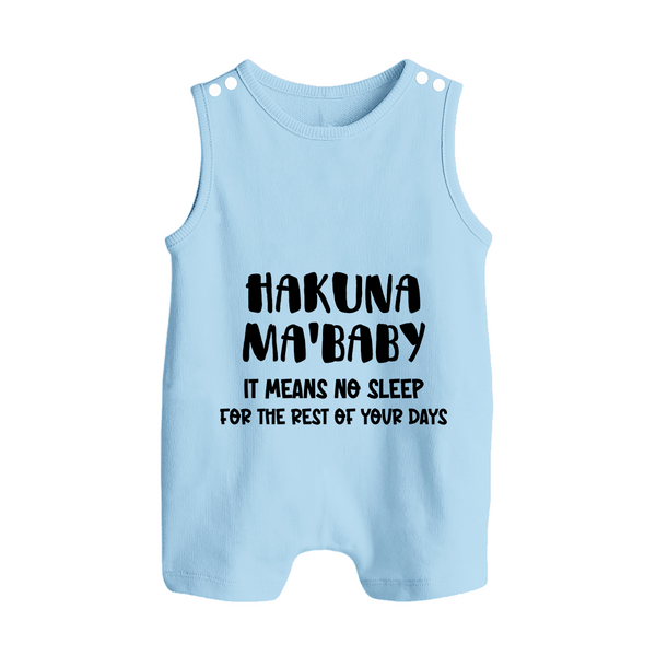 Hakuna Ma'baby Romper Suit | Custom Baby Romper Suit for a Worry-Free Little One - BABY BLUE - 0 - 5 Months Old (Chest 18")